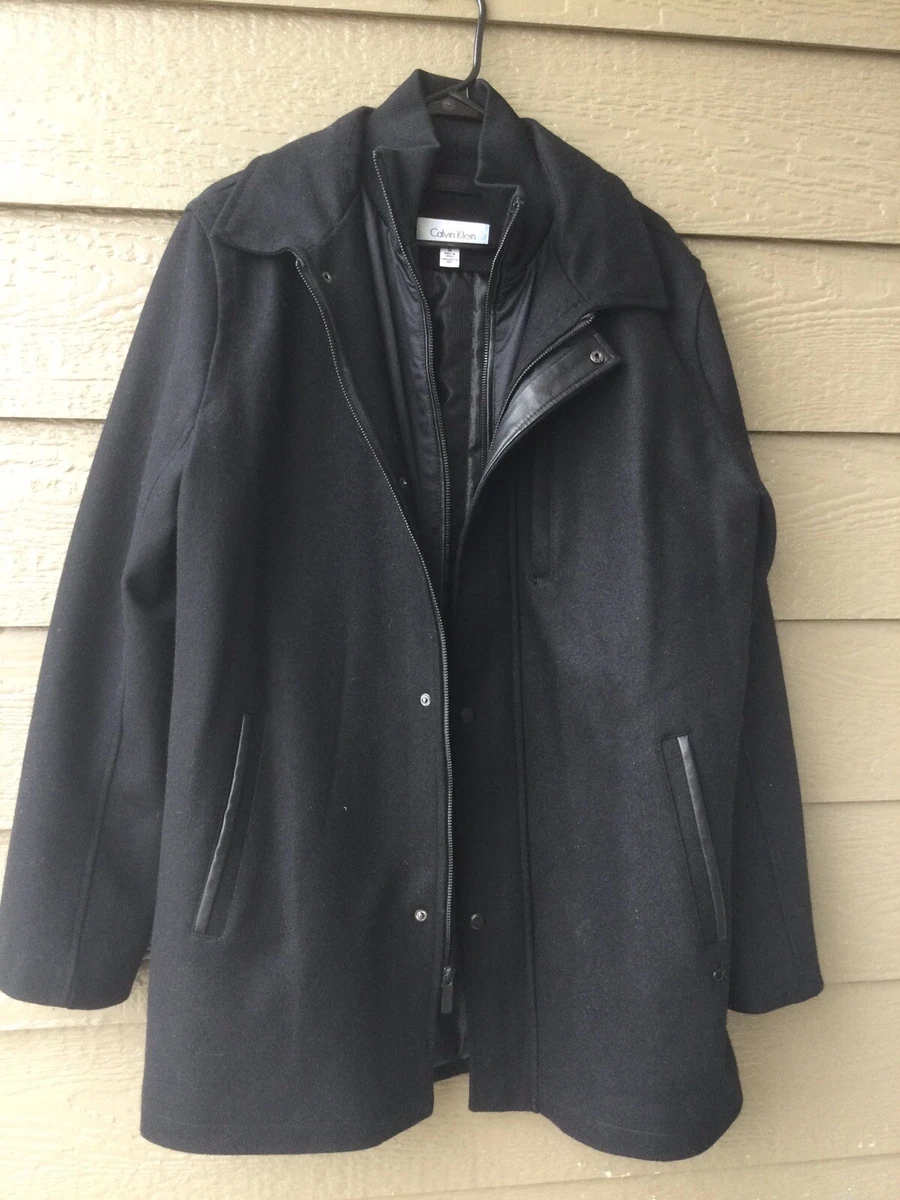 Calvin klein double zipper coat deals