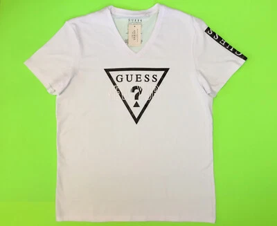 GUESS Los Angeles Men’s Short Sleeve T-Shirt NYC Size LARGE White w/Black NEW - Image 1 of 4