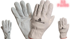 2 x Pairs of Delta Plus FBN49 Safety ,Drivers, Work, Gardening Leather Gloves