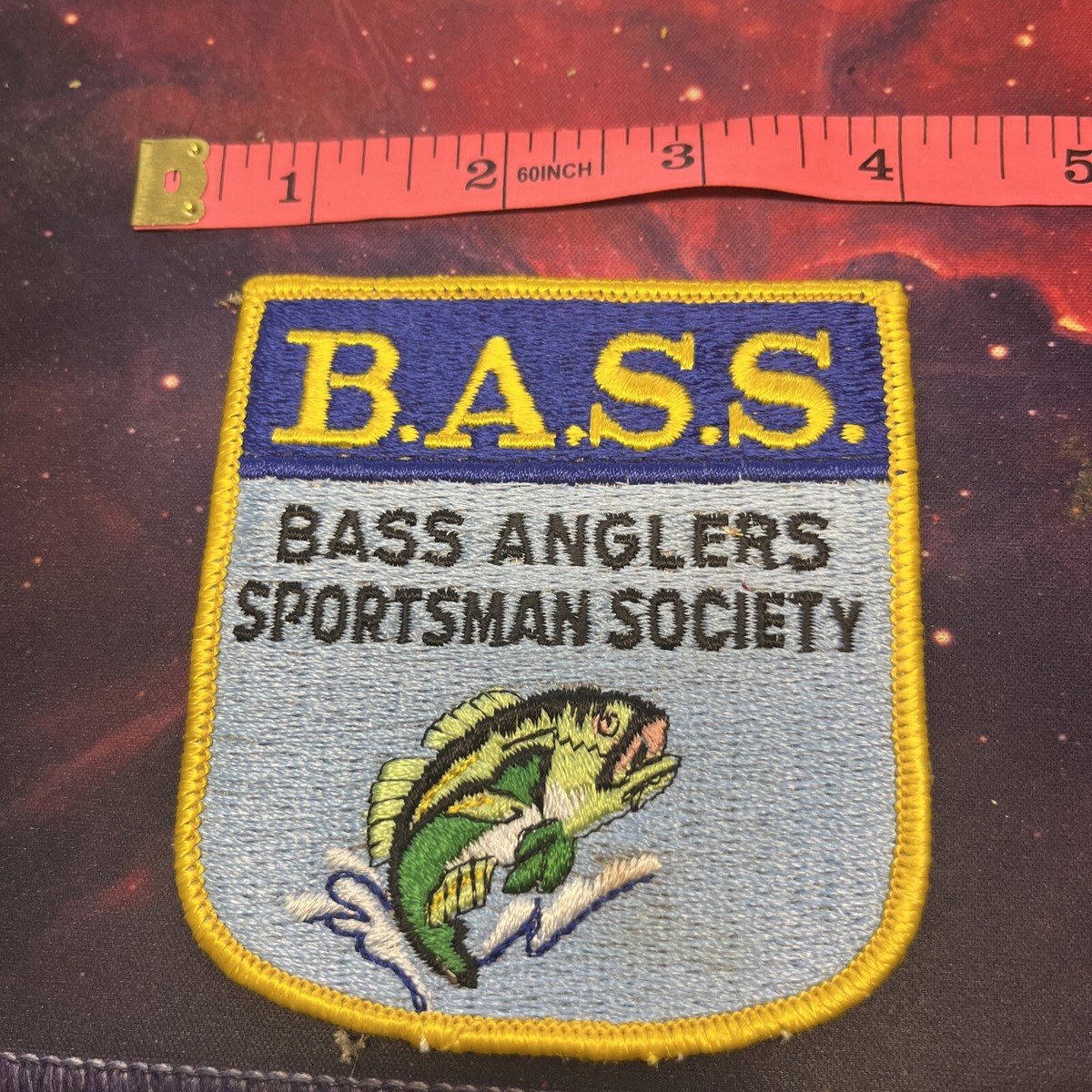 Vintage BASS Bass Anglers Sportsman Society Shield Logo Patch