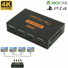HDMI 2.0 Splitter 1 in 4 Out - 4K 3D HDMI Splitter 1x4 Duplicate/Mirror Screen