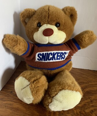 Vintage 1987 Heartline Mars Snickers Bear Plush Chomper Brown Stuffed Animal