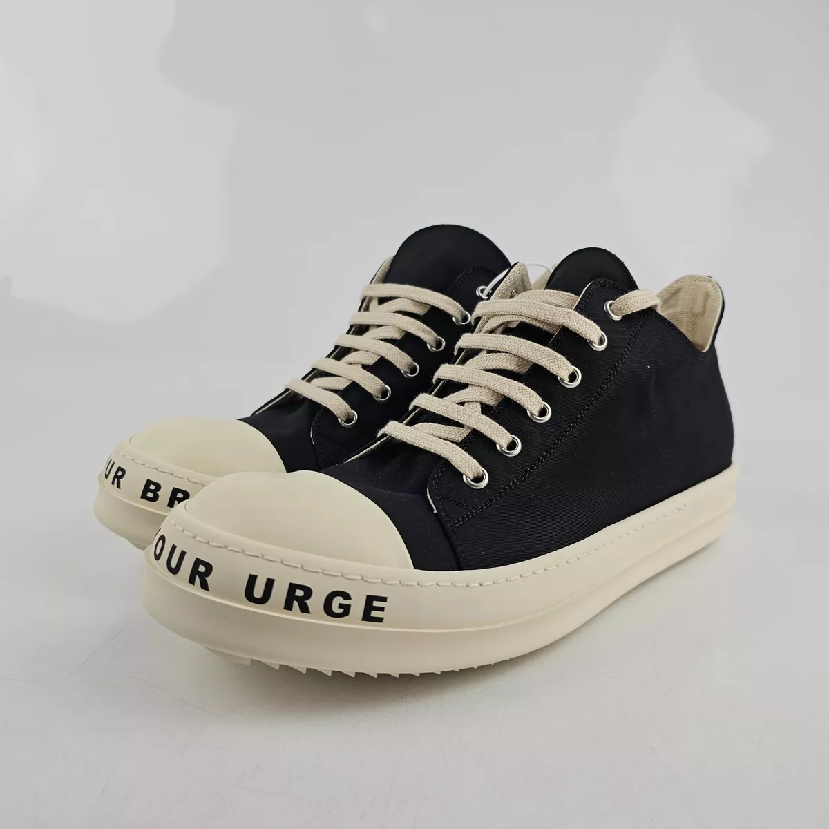 Rick Owens DRKSHDW Men's Ramones Black Canvas Low Top
