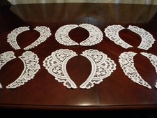 NOS Victorian Style Open Lace Collar Clothing Dress Trim Lot of 6 Pair USA Made
