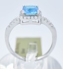 LAB CREATED 1.10 Cts BLUE TOPAZ & WHITE SAPPHIRE RING .925 Sterling Silver - NWT — photo 5