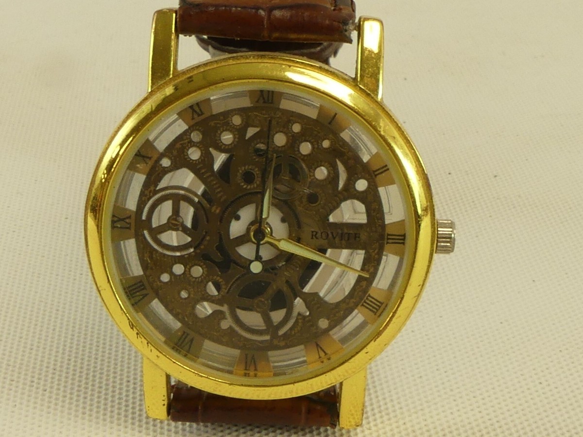(ref288AX) Rovite skeleton see through watch