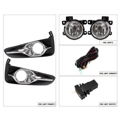 Set Front Bumper Fog Lights W/Cover+Switch Wire For Honda Fit Shuttle 2017-2019