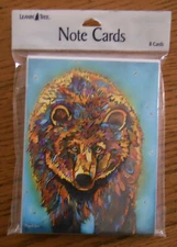 8 Leanin Tree Note Cards - COLORFUL BEAR, Southwest, Micqaela Jones Made in USA
