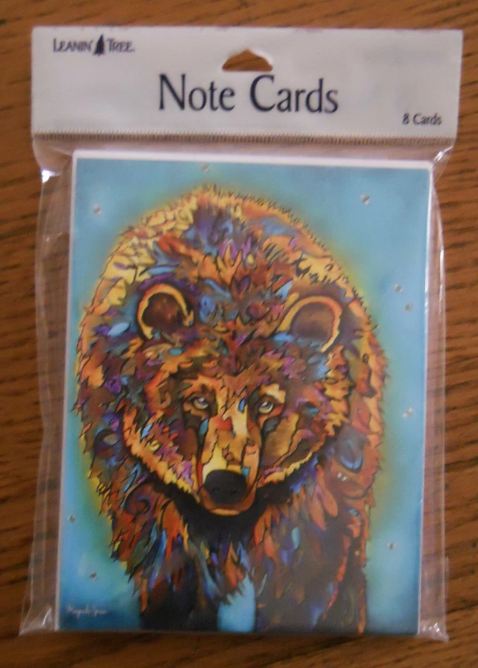 8 Leanin Tree Note Cards - COLORFUL BEAR, Southwest, Micqaela Jones Made in USA