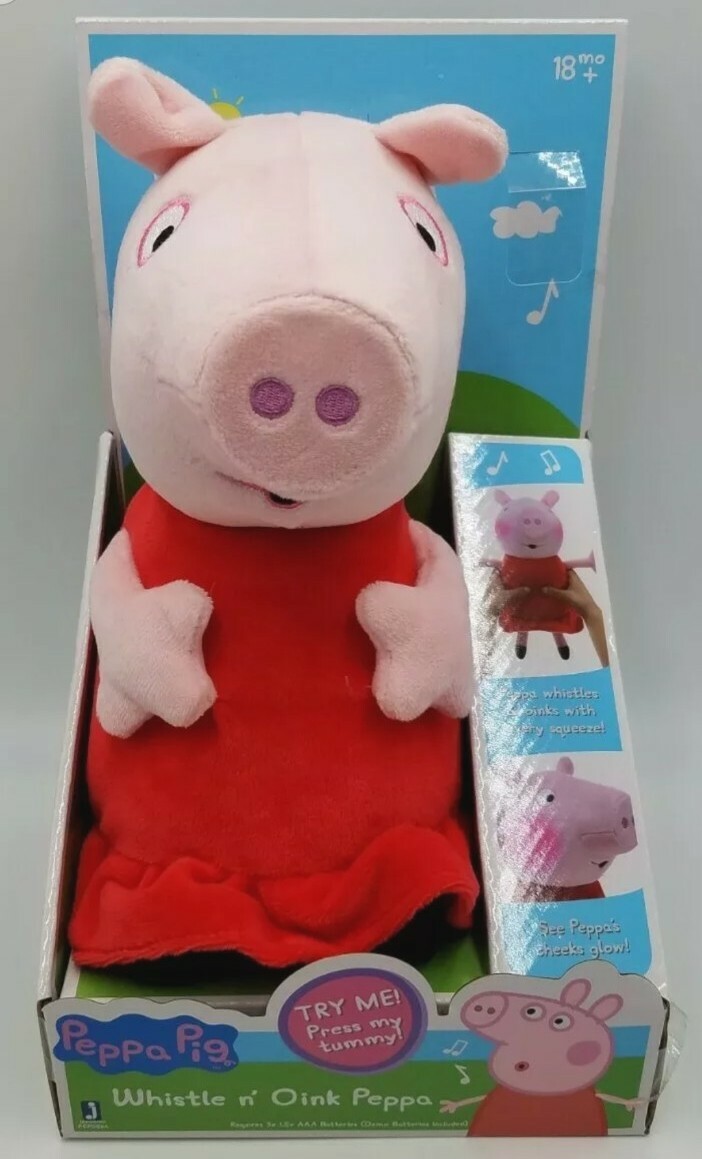 ⚡Peppa Pig Whistle n Oink Plush Figure 13in Light Up Cheeks