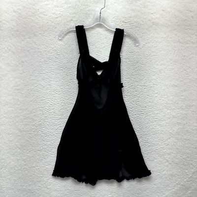 Y2K Vintage Slip Dress Small Black Sheer Mesh Babydoll Chemise Negligee |  eBay