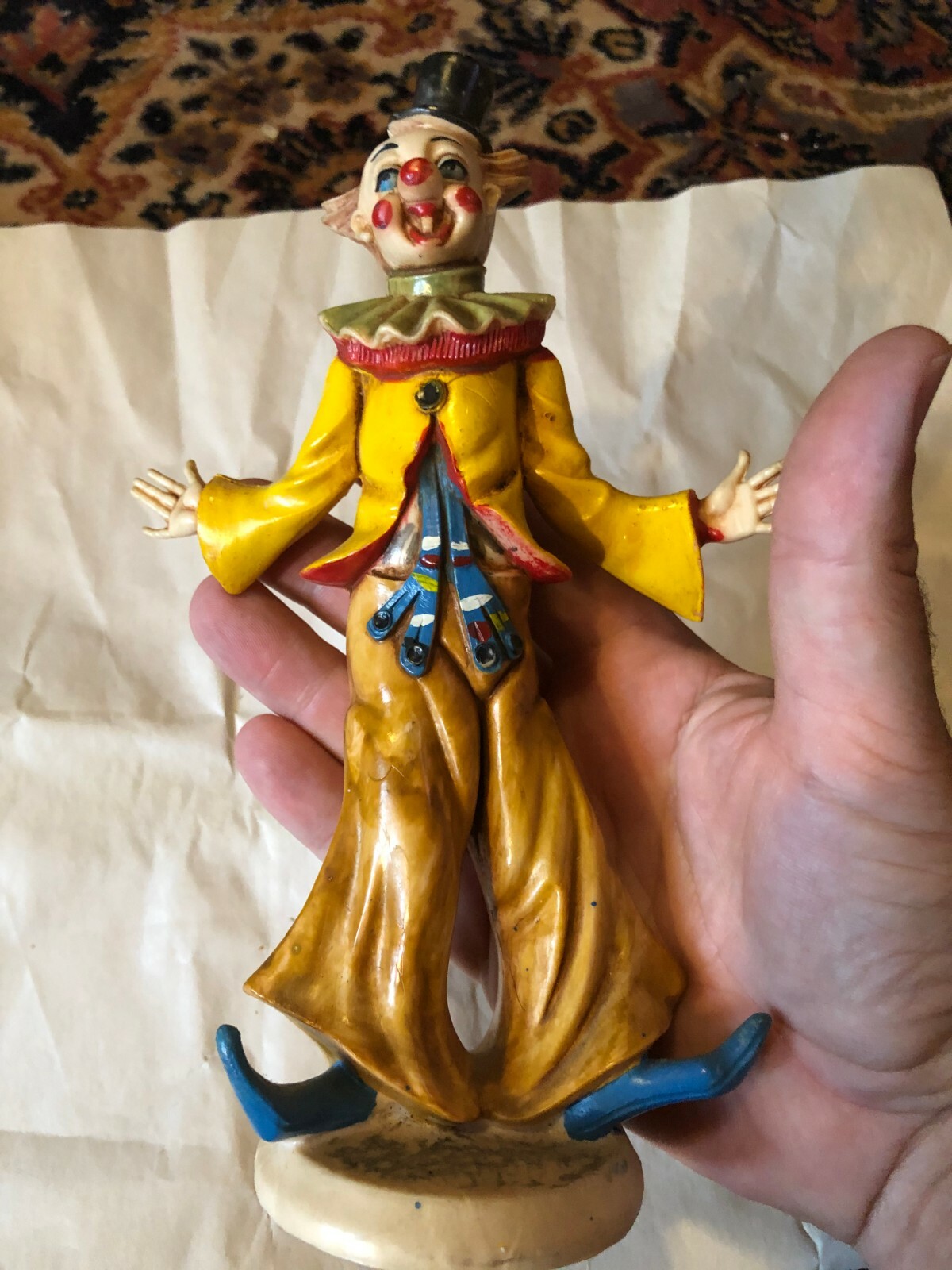3 Vintage MIg Imports Italy Clown Figurine Statue Home Decor
