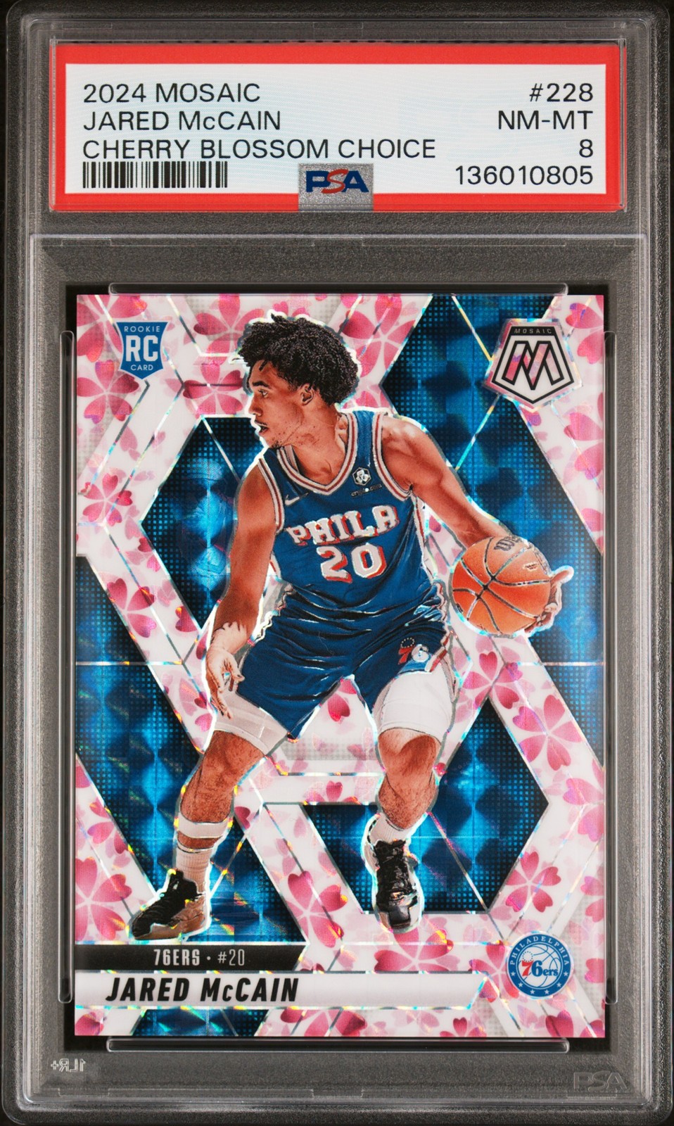 2024 PANINI MOSAIC CHERRY BLOSSOM CHOICE #228 JARED MCCAIN 17/20 PSA 8