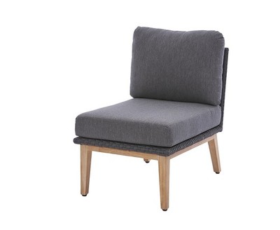 Diamond Garden Modullounge Mittelteil PALMA, Premium Teak / Alu / Rope / Sunproo