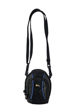 Case Logic Camera Case Small Padded Black Blue Belt Loop 3 Zip Pouch Strap