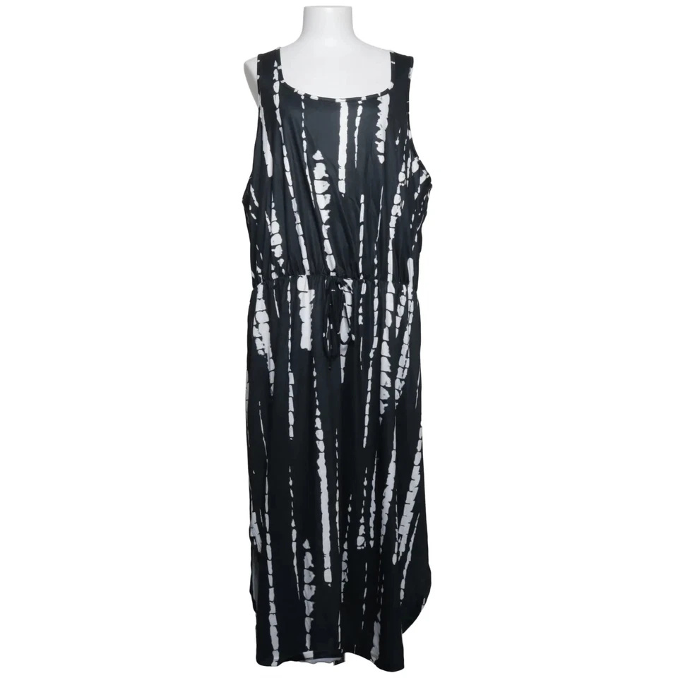 Shein Curve, robe maxi, taille : 3XL, noir/blanc, élasthanne/polyester, impri... - Photo 1/4