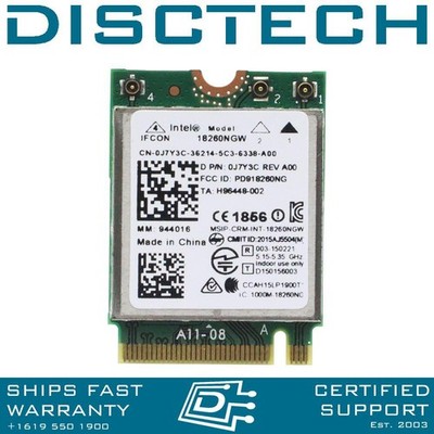 Intel 18260NGW M.2 2230 Wireless Network Card Wi-Fi Bluetooth/ Dell J7Y3C