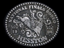 UA17127 USED NFR 1984 NATIONAL FINALS RODEO HESSTON COLLECTOR BELT BUCKLE