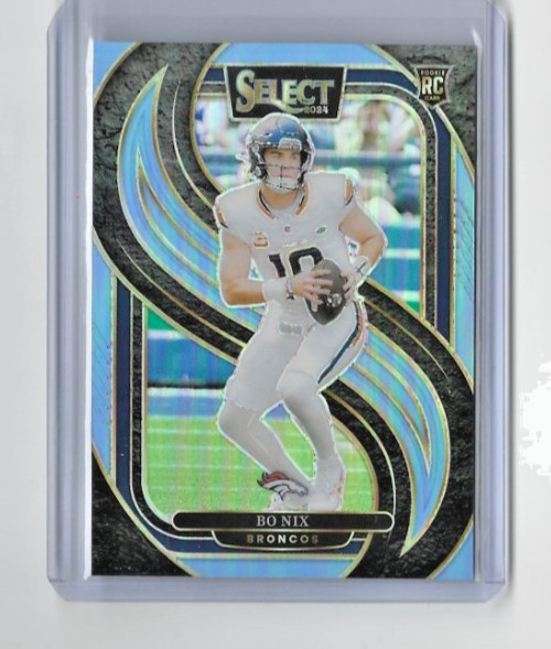 2024 Panini Select Bo Nix Premiere Level Light Blue Prizm Rookie SP #117 37/99