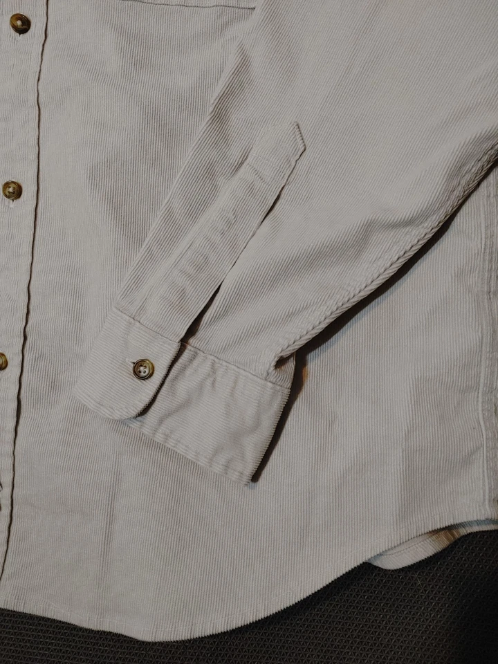 Camisa Brooks Brothers masculina XL off white veludo com botão manga longa GG nova. - Imagem 2 de 4