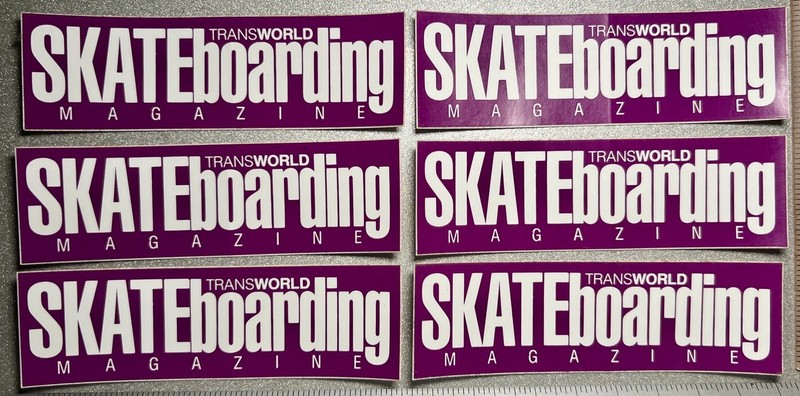 Skateboard Stickers. 6 Transworld Skateboarding Magazine Stickers. Vintage 90's