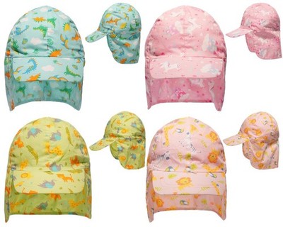 Toddlers Legionnaire Cap Kids Infants Dinosaur Summer Neck & Ear Cover Sun Hat