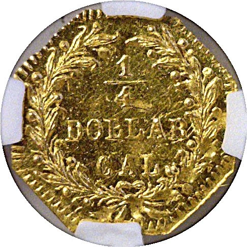 1874 25c California Fractional Gold BG-795 NGC MS-66 PL - Image 3 of 3