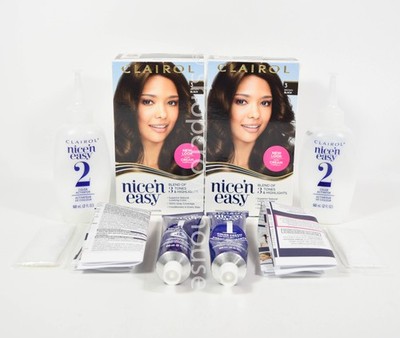 2 Clairol Nice n Easy Permanent Color #3 Brown Black - NO CONDITIONER