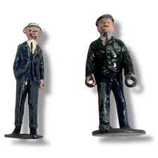 Vintage Johillco John Hill Co Railroad Porter & Man Straw Hat Lead Figure Lot 2