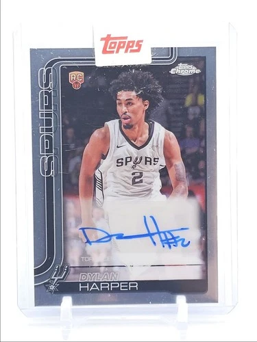 DYLAN HARPER 2025-26 TOPPS CHROME ROOKIE AUTOGRAPH SPURS RC AUTO Q3893