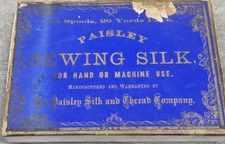 Antique Paisley Silk & Thread Company Lot 24 on Wooden Spools in Original Box