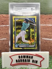 2024 Bowman Draft Sapphire | Tai Peete | Prospect Yellow Sapphire /75 | SGC 9