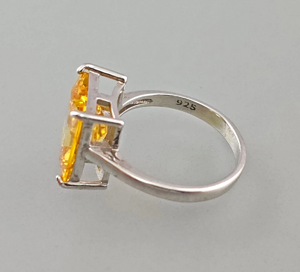 A-9425346 Anello In Argento 925 Con Citrino Giallo Taglia 54 - Immagine 2 di 2