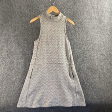 Free People Chevron Twiggy Dress Gray Mock Neck Sleeveless Stretch Women's S