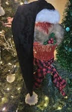 Long Christmas Santa Hat for Adults Unisex Xmas Velvet Plush Christmas Hat