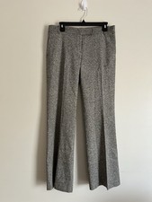 Ann Taylor Loft Marisa Pants 8 Black White Wool Blend Tweed Bootcut Businesswear