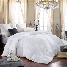Egyptian Cotton Siberian Goose Down Comforter, 70 oz. Fill Weight, Solid White