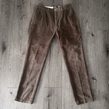 Vintage 90s Polo Ralph Lauren Andrew Pants Mens 32 X 32 Brown Cotton Corduroy