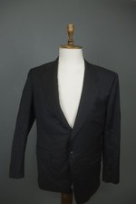 ing. Loro Piana Black Wool Single Breasted Two Button Blazer Jacket Size 50