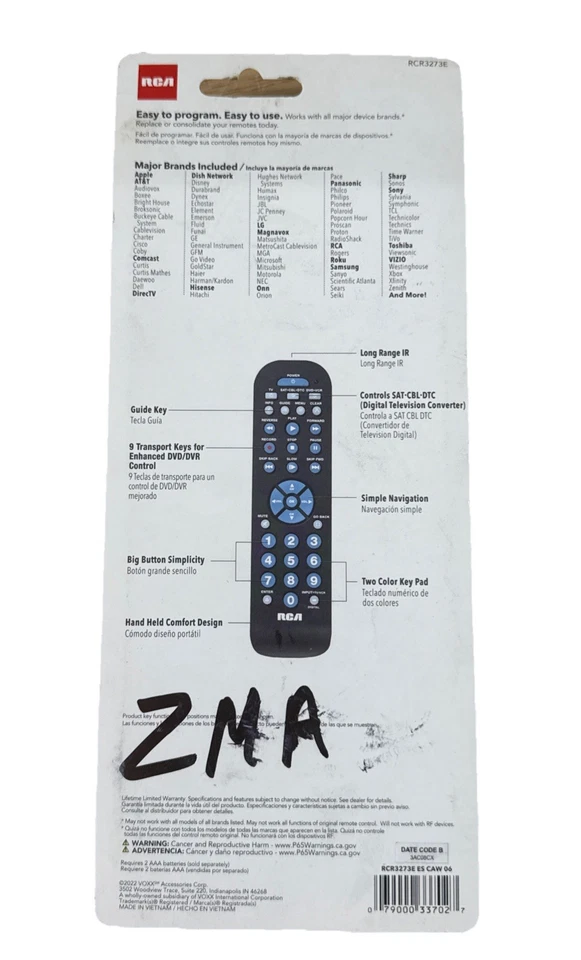 RCA 3-Device Universal Remote Control Platinum Pro, Easy Setup, Long Range IR. - Image 2 of 4