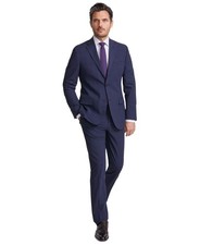 Dkny Mens Modern Fit Suit Jacket 40 Regular Navy Blue Plaid DNUR217W0356