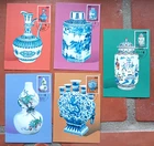 CHINA TAIWAN  1972 PORCELAIN VASES NATIONAL MUSEUM COMPLETE SET 5 FD MAXICARDS