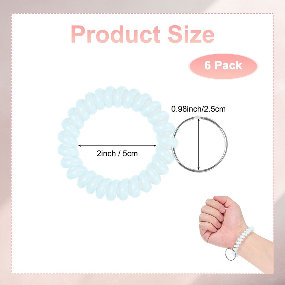 6-Pack Wrist Coil Keychain, 2