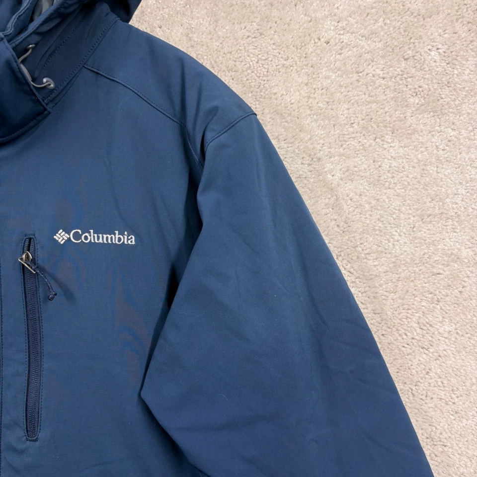 Abrigo Columbia Para Hombre Talla Grande Azul Con Capucha Cremallera Completa Esquí Snowboard Bolsillos Foto 3 de 4