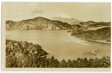 c1930s Hakone Japan Lake Asino-ko and Mt. Huzi Real Photo by Government Railways