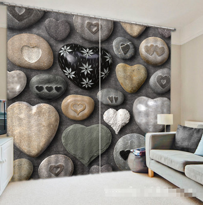3D Liebe Stein 476 Blockade Foto Vorhang Druckvorhang Vorhänge Stoff Fenster DE