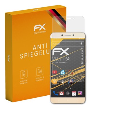 atFoliX 3x Displayfolie für LeEco Le Max 2 Schutzfolie matt&stoßfest Folie