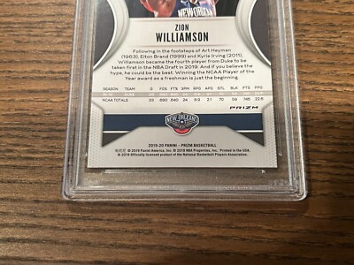 PSA 10 2019-20 Panini Prizm ZION WILLIAMSON RC Silver Refractor