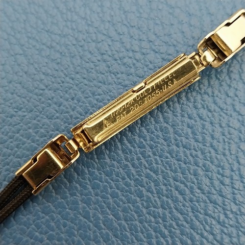 Vintage 1950s-60s Ladies Gold-Filled JB Champion Black Nylon Cordette Watch Band - Picture 8 of 9