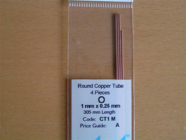 (4,84 €/m), Albion Alloys, Kupferrohr-Set, Ø 1 mm, CT1M